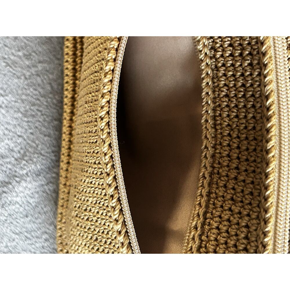 The Sak Lumi Crochet Crossbody Shoulder Bag - Tan/Beige Boho Eco Friendly 11"x9" - Picture 7 of 9